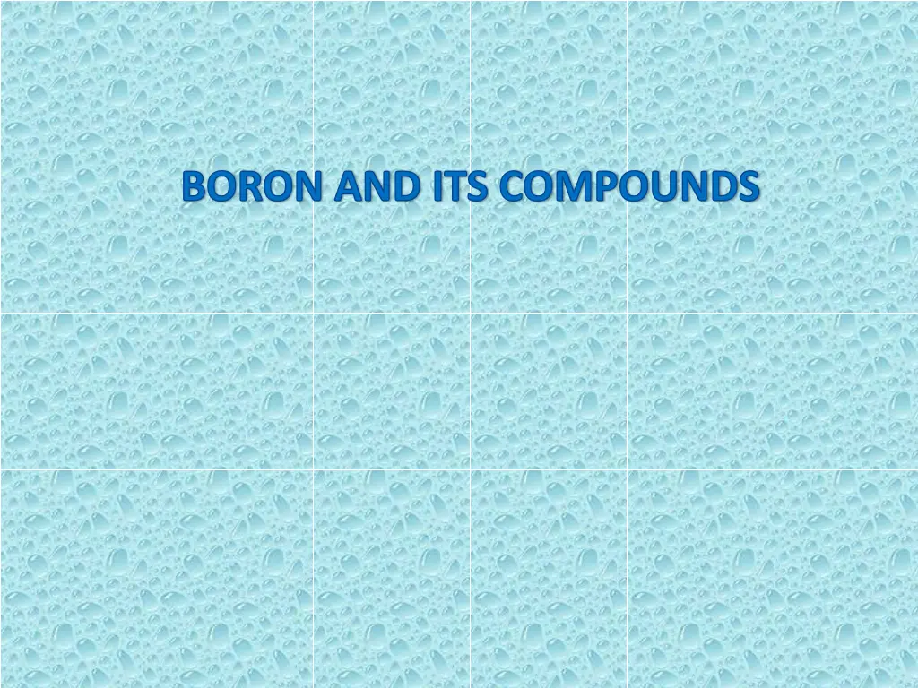 boron and its compounds
