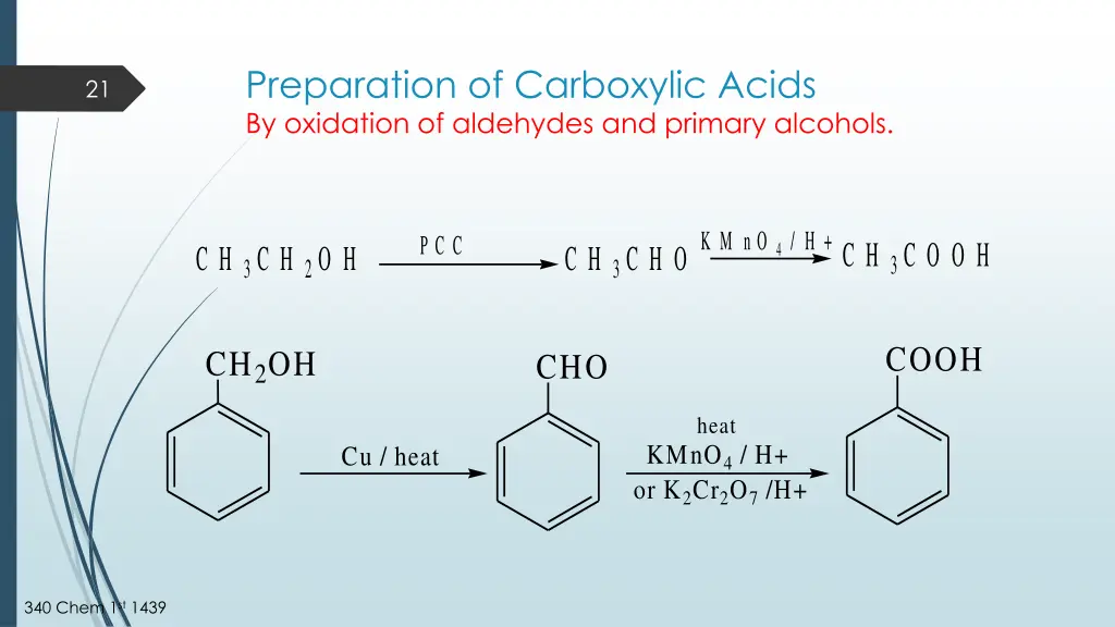 preparation of carboxylic acids by oxidation