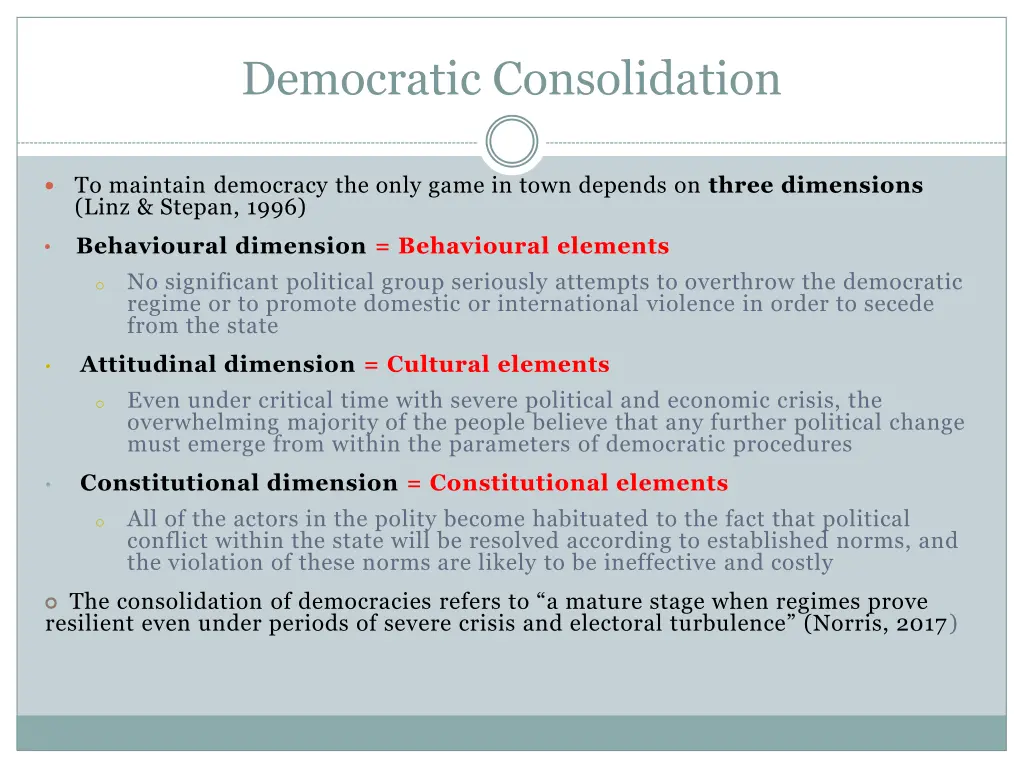 democratic consolidation 1