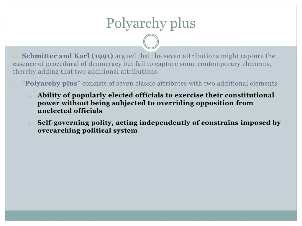 polyarchy plus