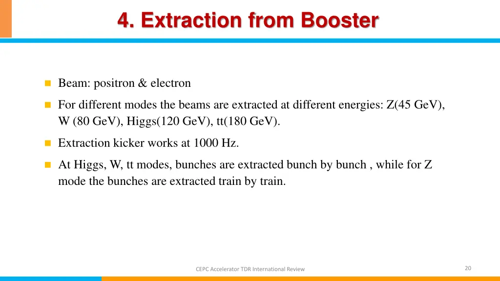 4 extraction from booster
