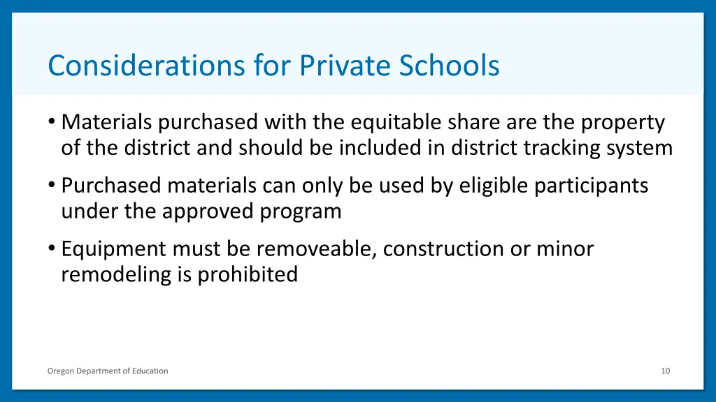 considerations for private schools
