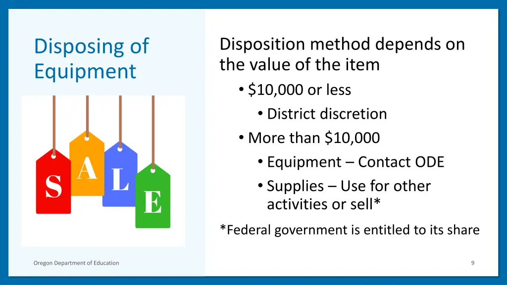 disposition method depends on the value