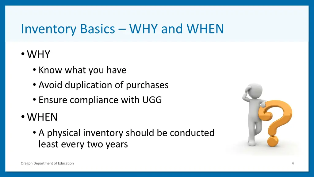 inventory basics why and when
