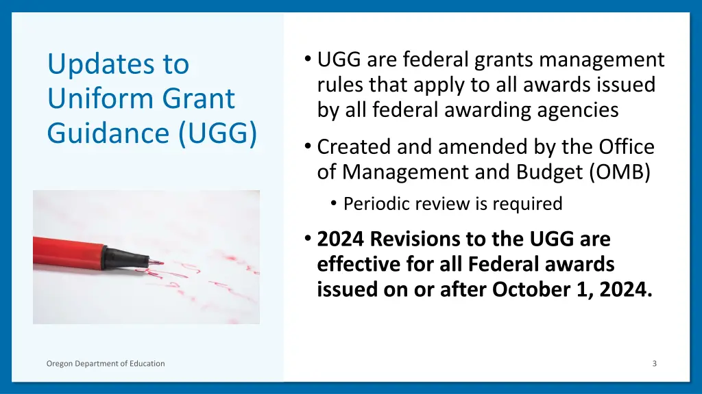 ugg are federal grants management rules that