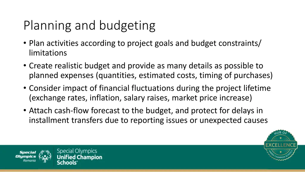 planning and budgeting