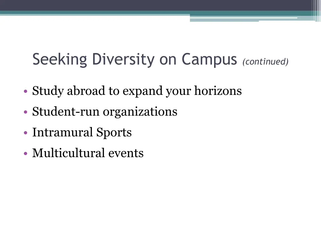 seeking diversity on campus continued