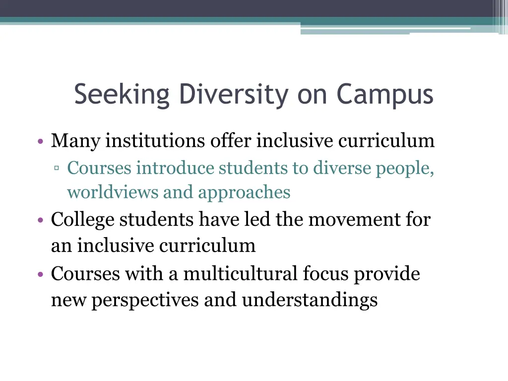 seeking diversity on campus