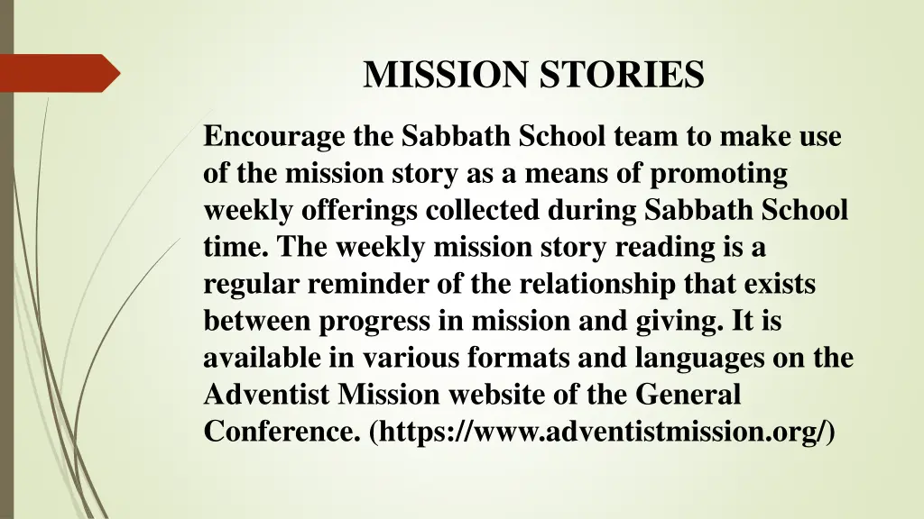 mission stories