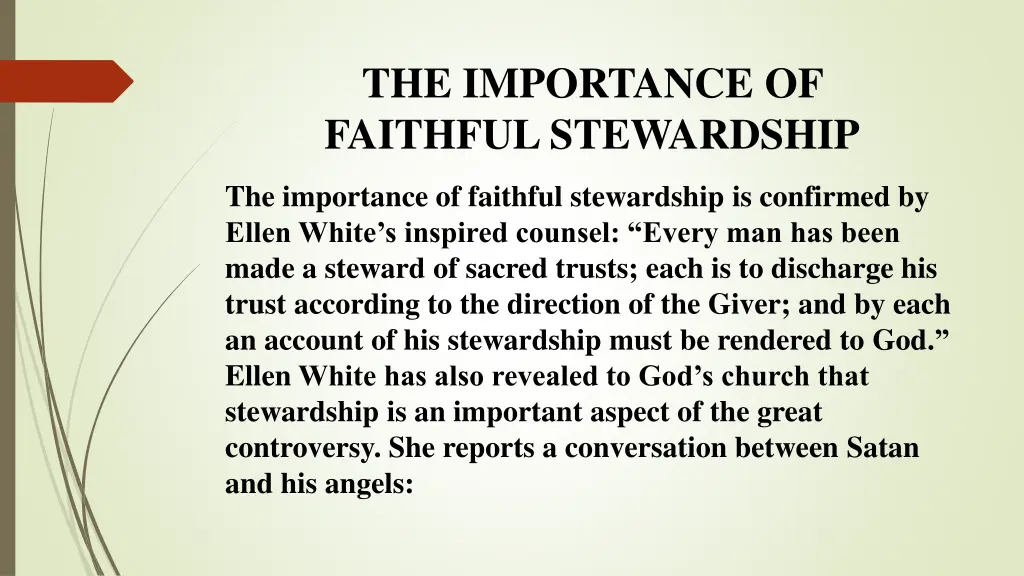 the importance of faithful stewardship