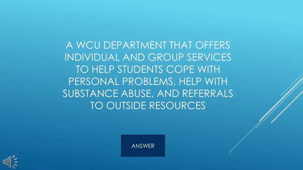 a wcu department that offers individual and group