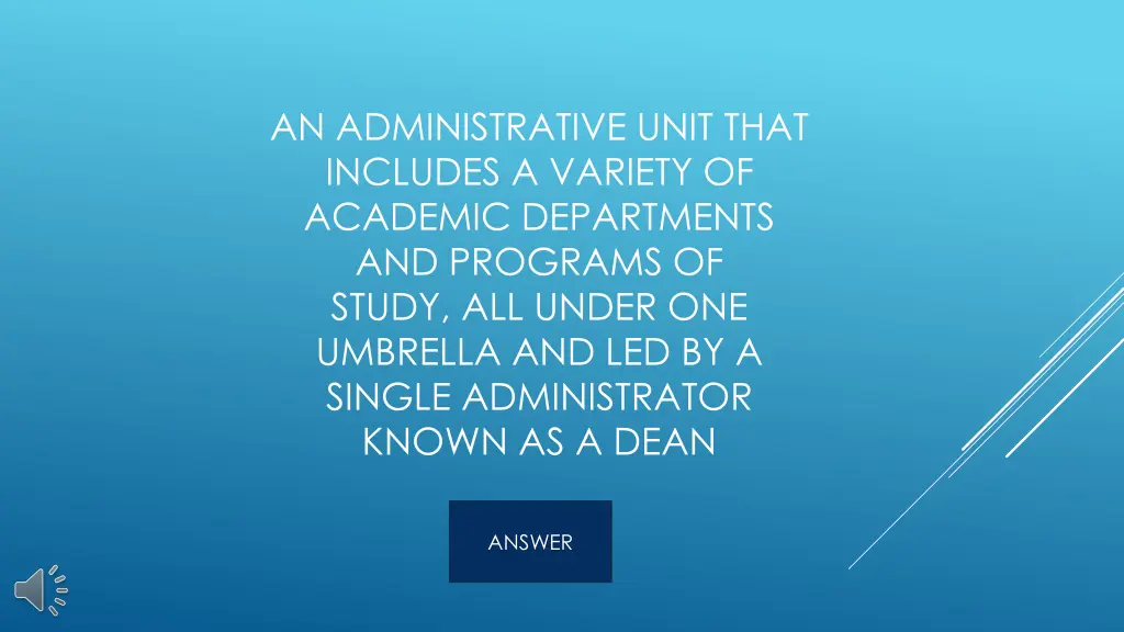 an administrative unit that includes a variety