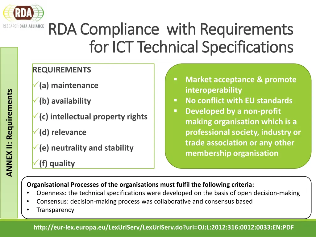 rda compliance with requirements rda compliance
