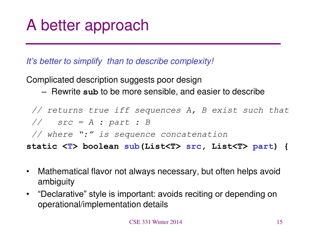a better approach