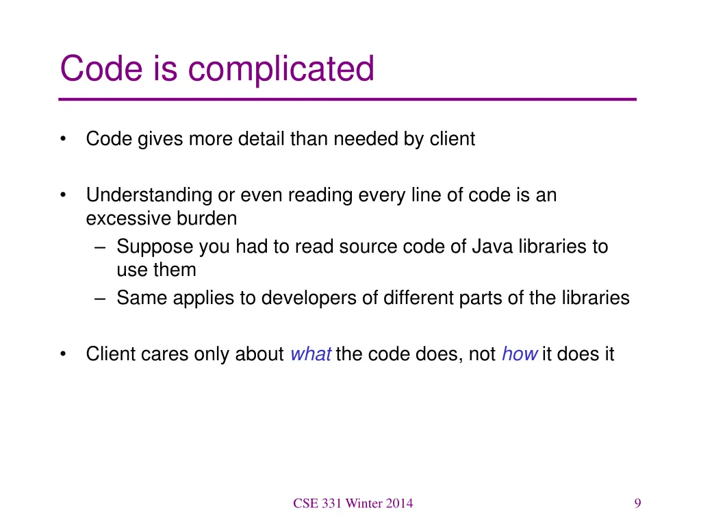 code is complicated
