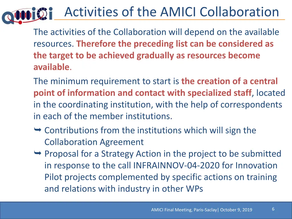 activities of the amici collaboration 3