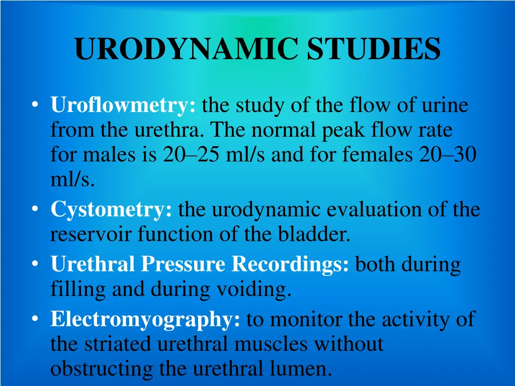 urodynamic studies 1