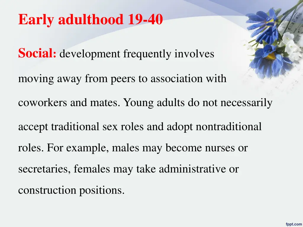early adulthood 19 40 1