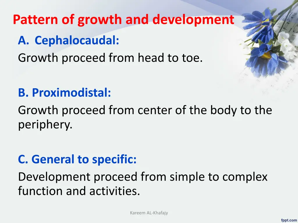 pattern of growth and development