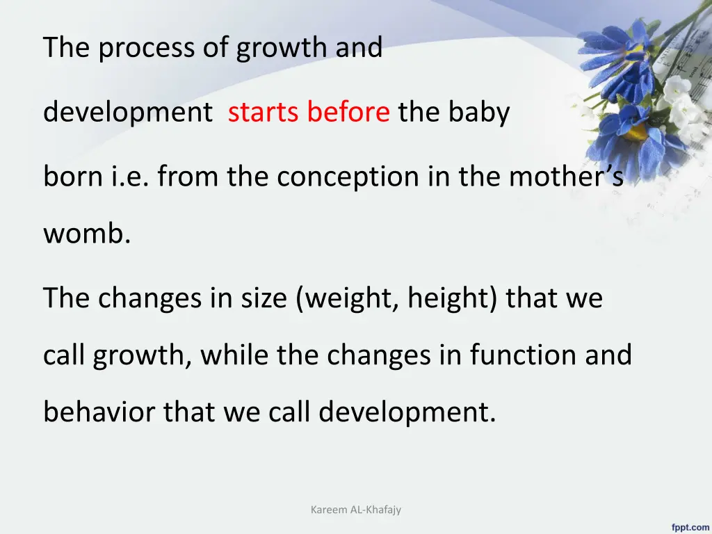 the process of growth and