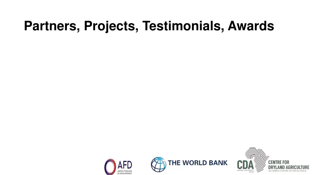 partners projects testimonials awards