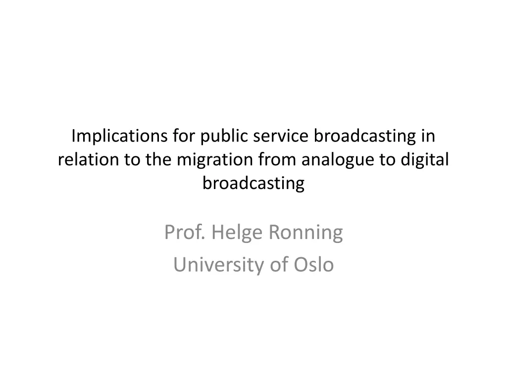 implications for public service broadcasting