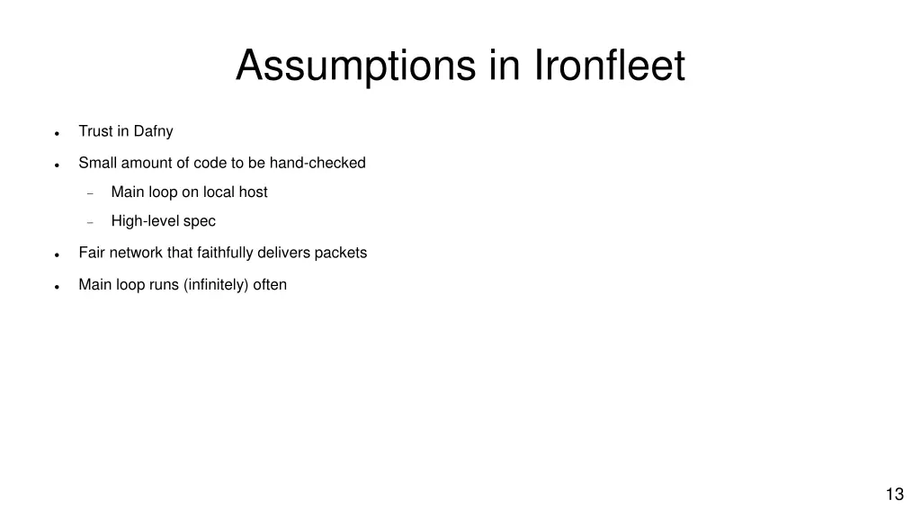 assumptions in ironfleet