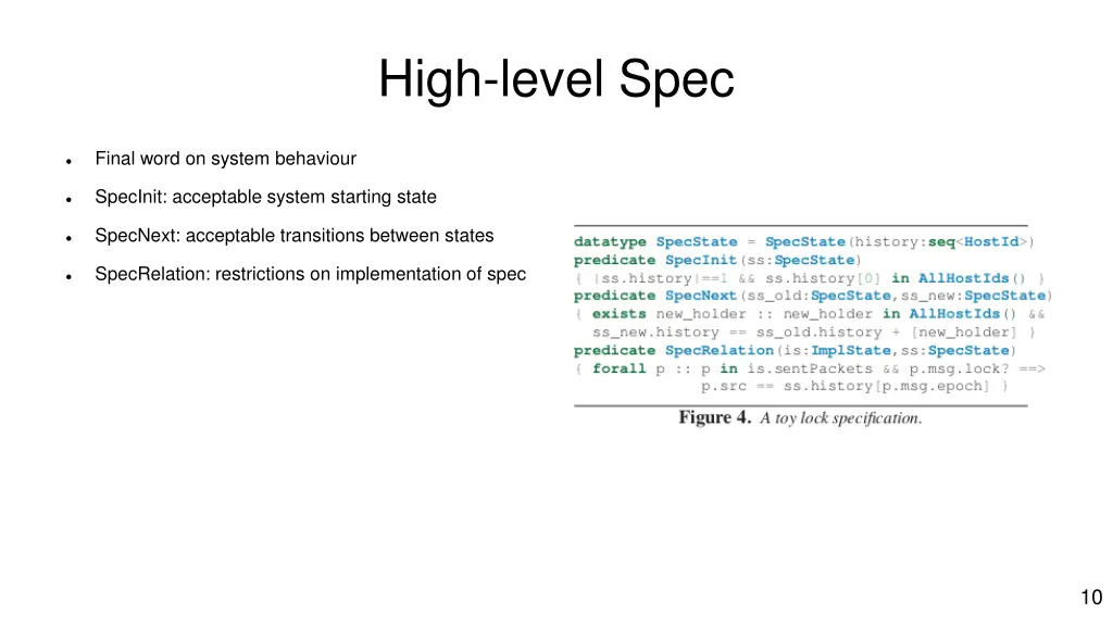 high level spec