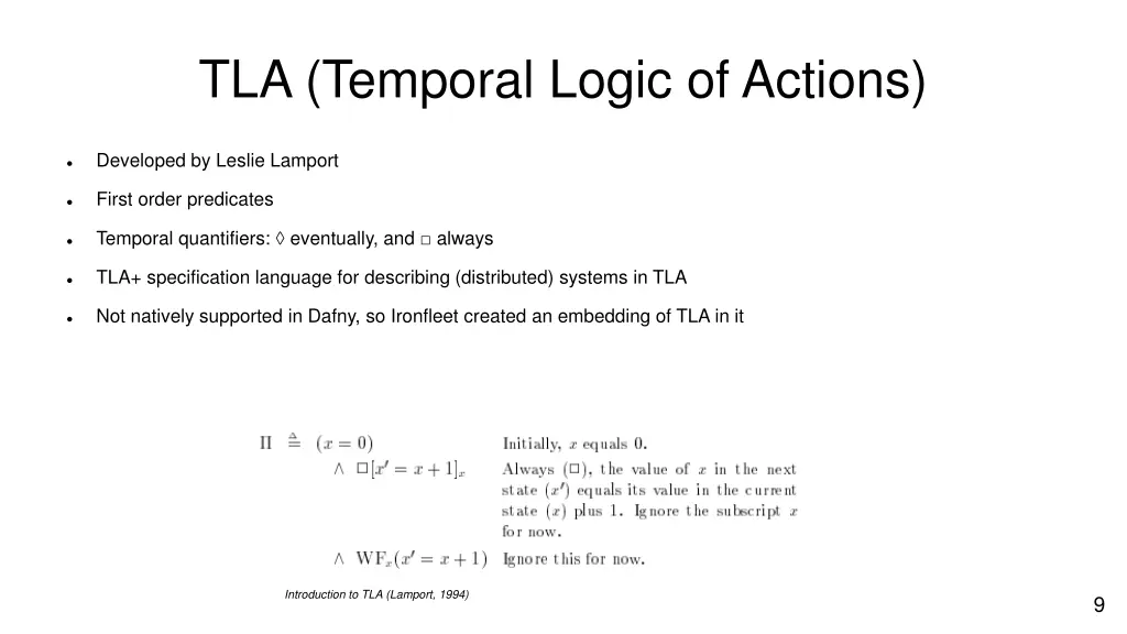 tla temporal logic of actions
