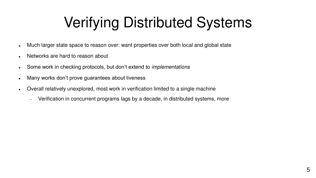 verifying distributed systems