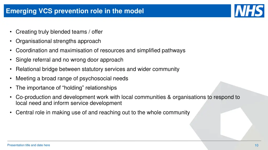 emerging vcs prevention role in the model