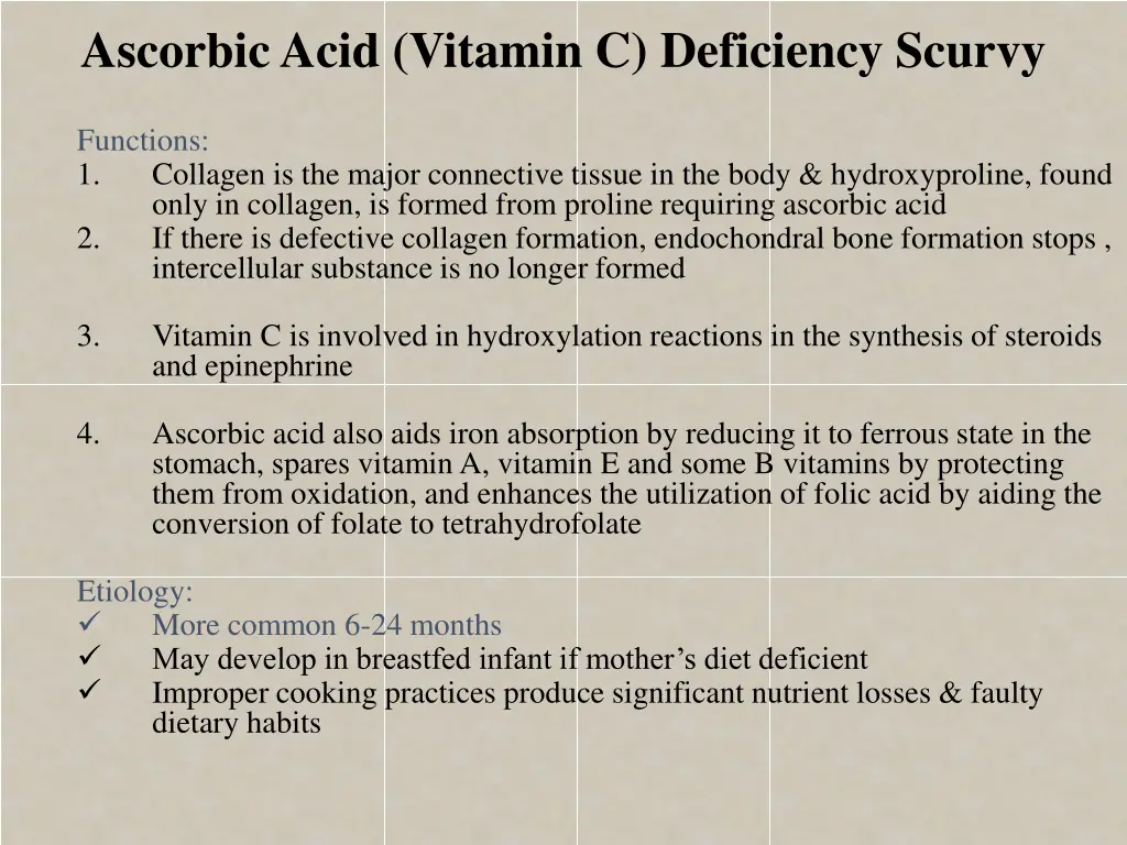 ascorbic acid vitamin c deficiency scurvy