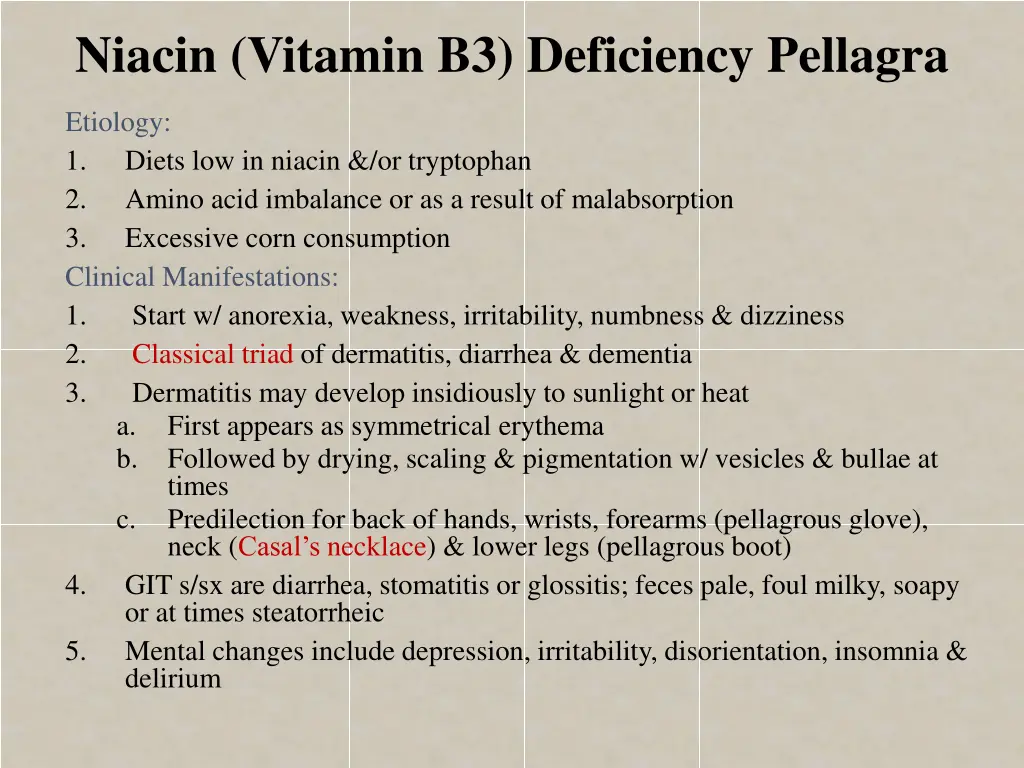 niacin vitamin b3 deficiency pellagra