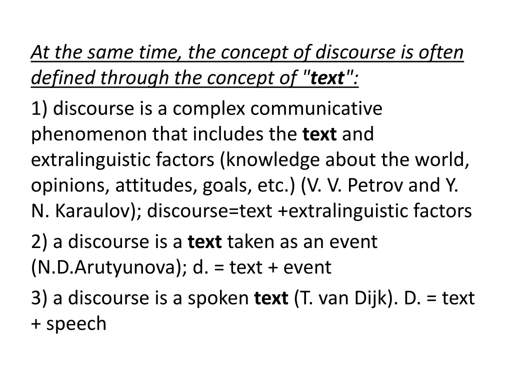 at the same time the concept of discourse