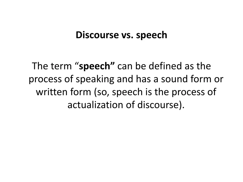 discourse vs speech
