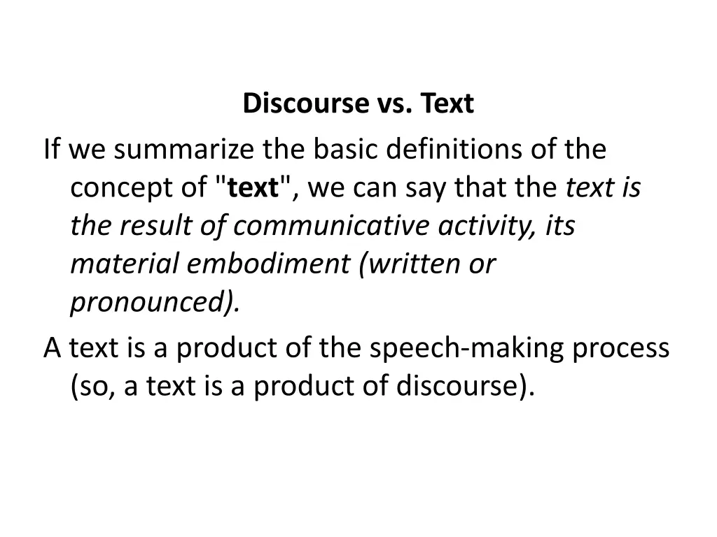 discourse vs text