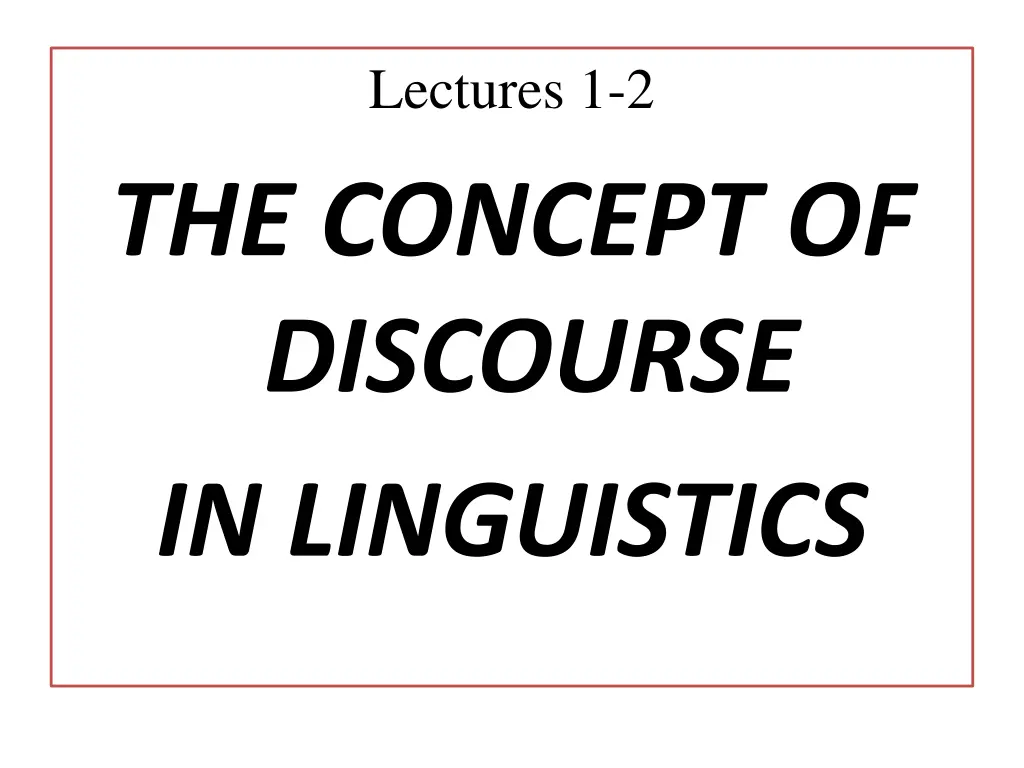 lectures 1 2