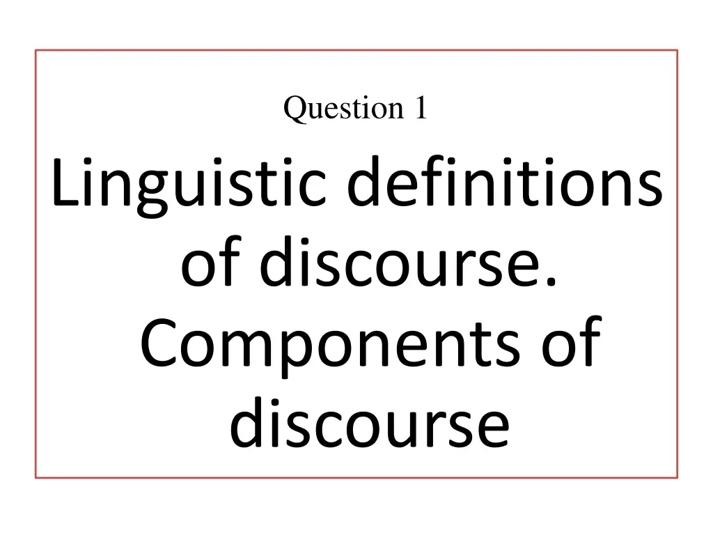 question 1