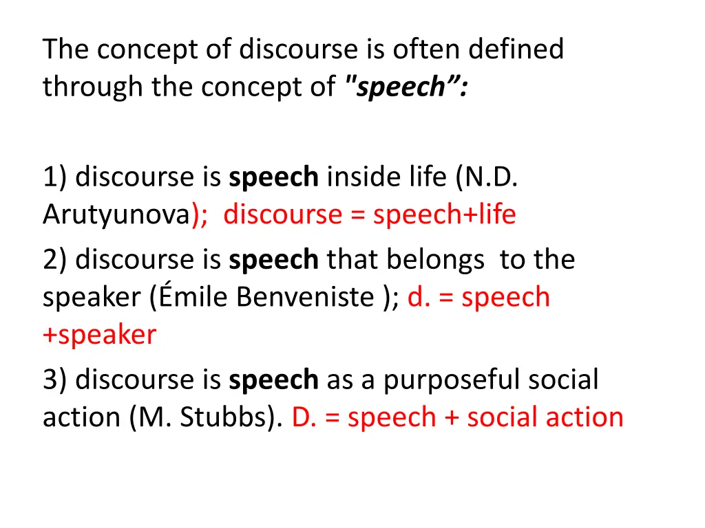the concept of discourse is often defined through