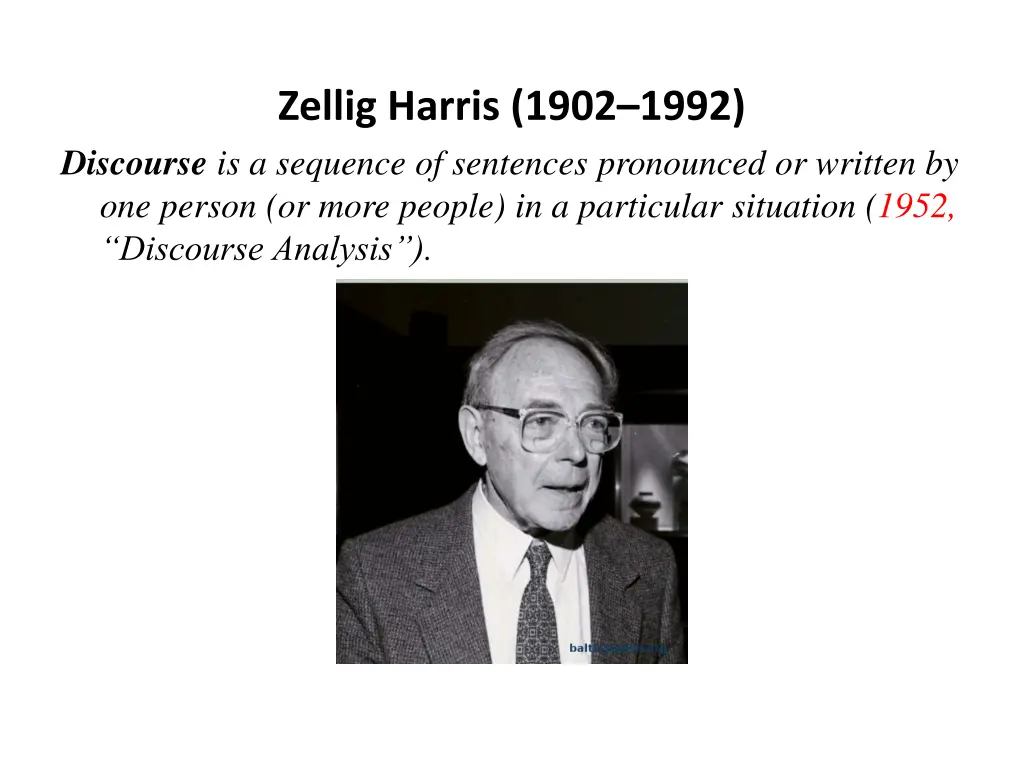 zellig harris 1902 1992 discourse is a sequence