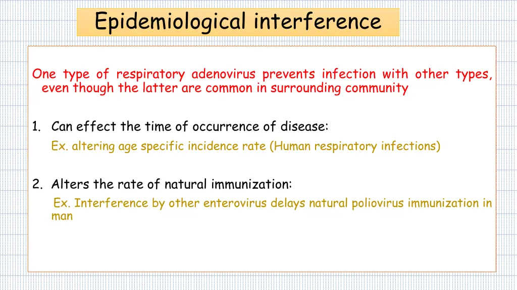 epidemiological interference