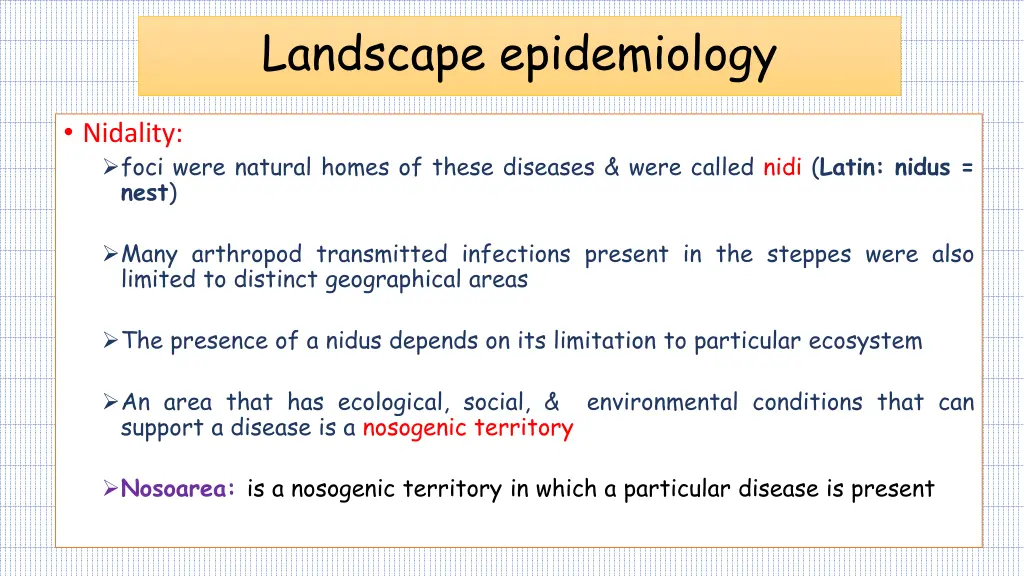 landscape epidemiology 1