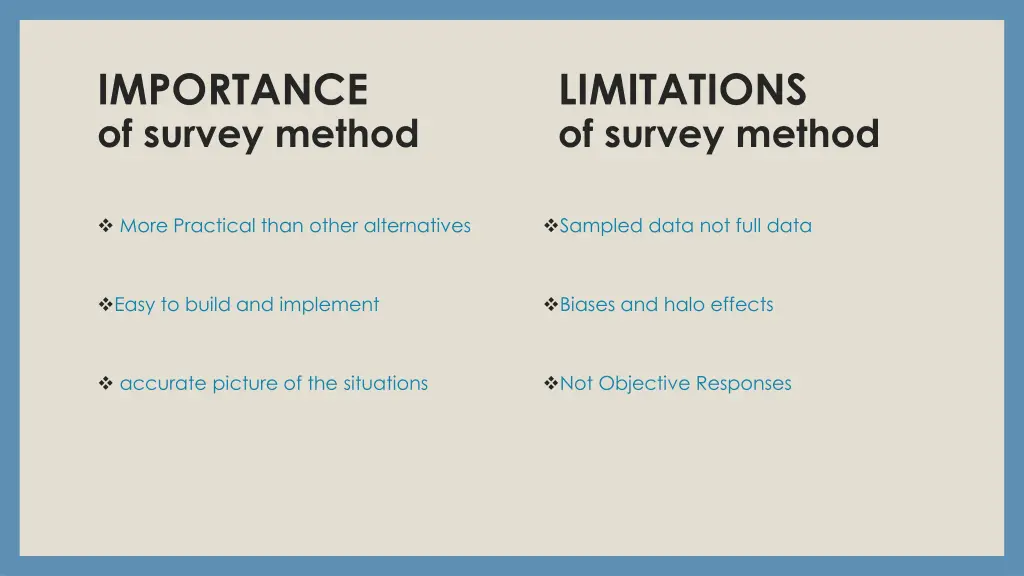 importance of survey method