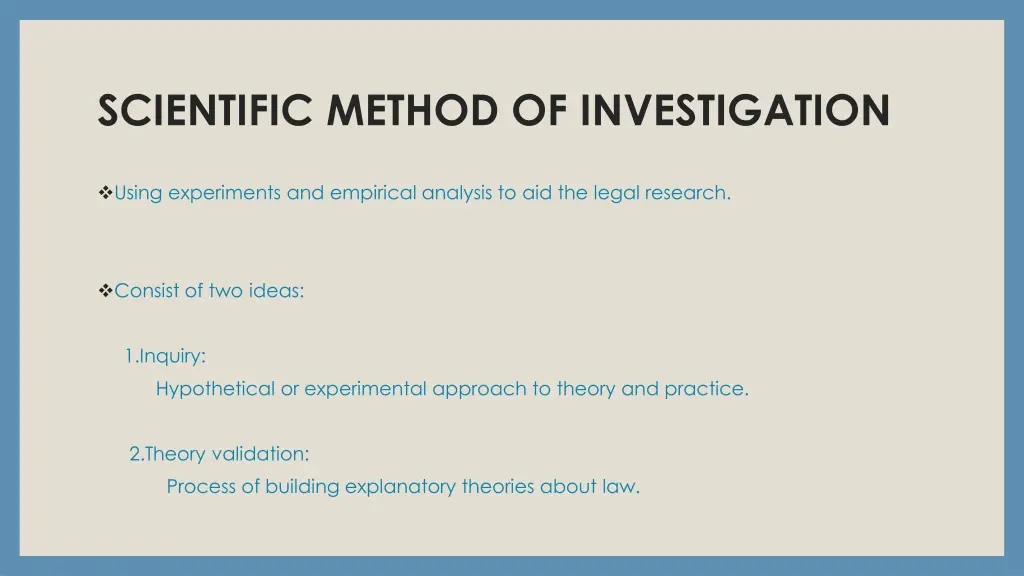 scientific method of investigation