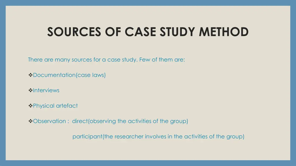 sources of case study method