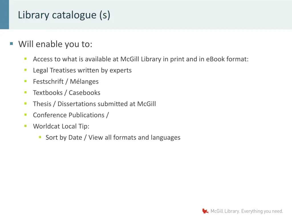 library catalogue s