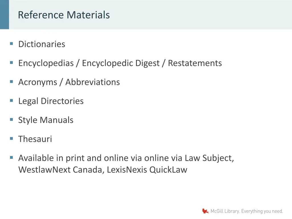 reference materials