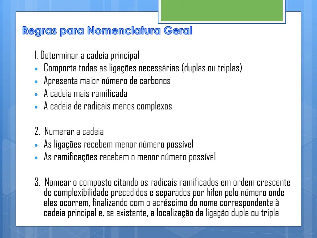 regras para nomenclatura geral