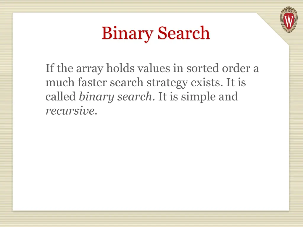 binary search