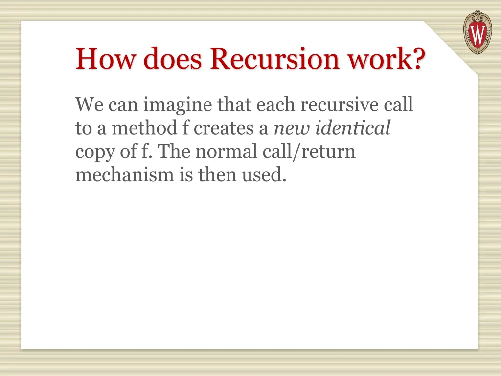 how does recursion work